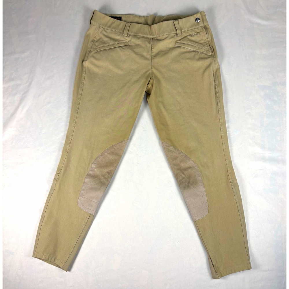 Ariat Women's Beige Knee Patch Riding Breeches Cotton Size 30R